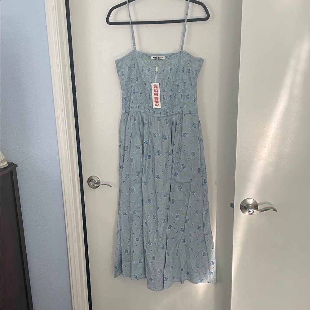 Ciao Lucia Light Blue Floral Maxi Dress